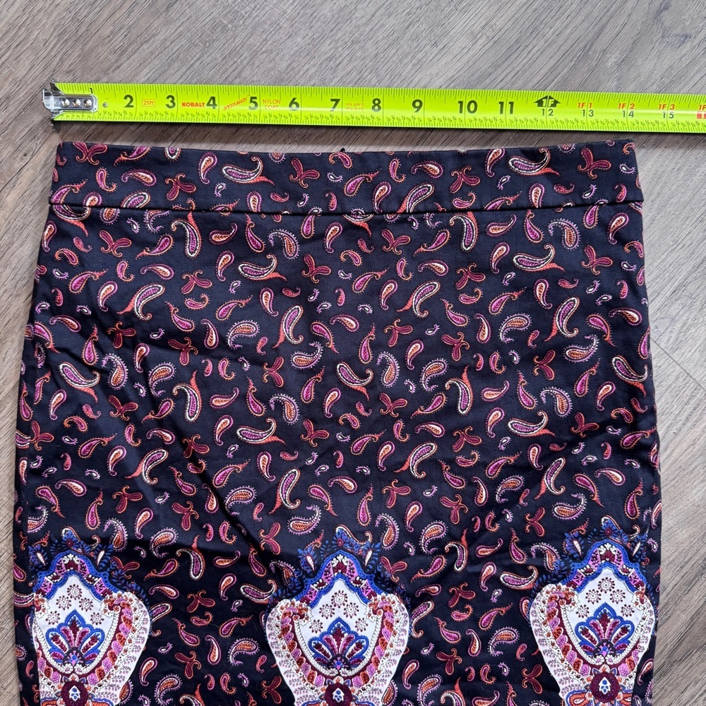J. Crew The Pencil Skirt Paisley Pattern - Size 0 - Picture 3 of 9